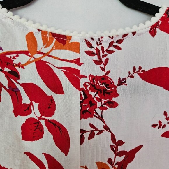 STELLA & GINGER White Floral Pattern Woven Shirt 1X - Picture 7 of 10